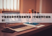 宁夏综合软件开发定制平台（宁夏软件行业协会）